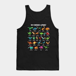 Dinosaurs Alphabet A-Z ABC Dino Identification Tank Top